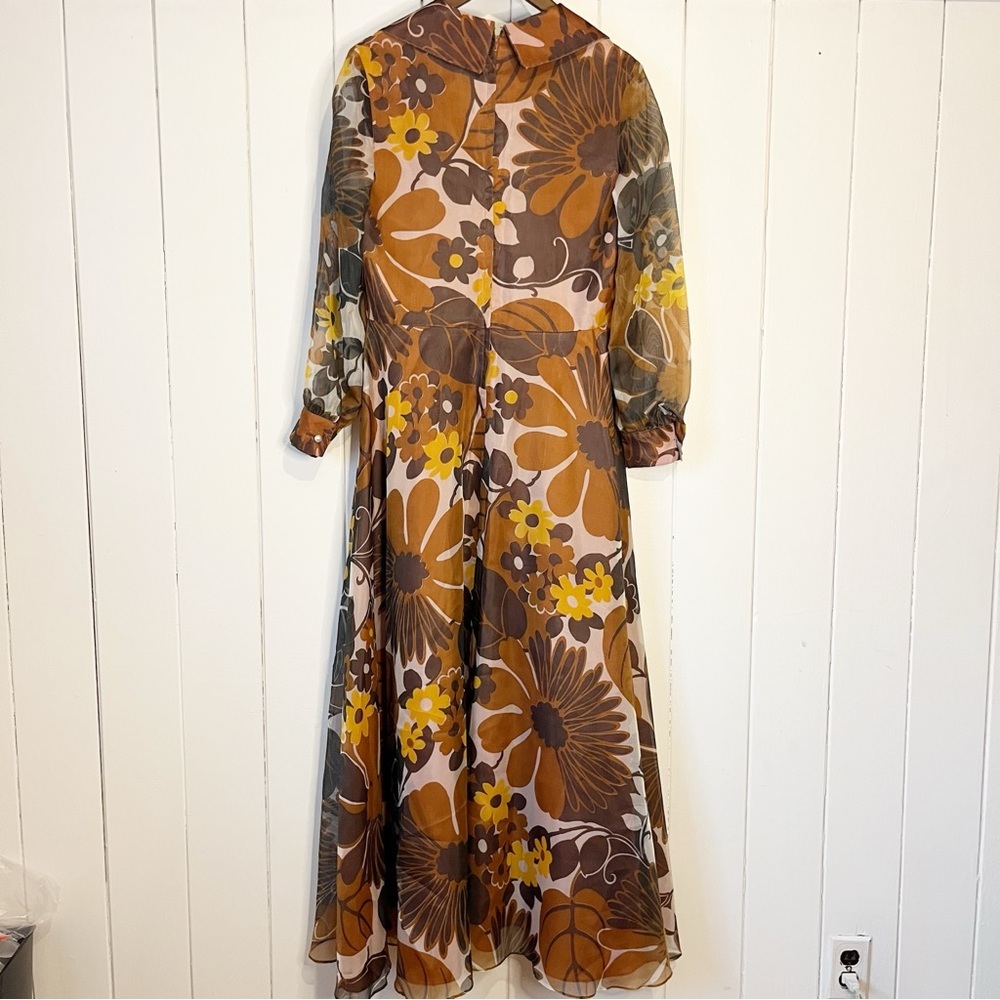 Vintage A Dress Town Original Brown Floral Maxi Dress. - Picture 10 of 10